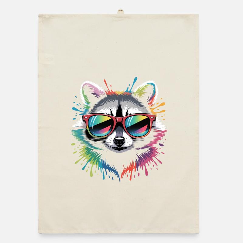 Rainbow Waschbär Organic Geschirrtuch