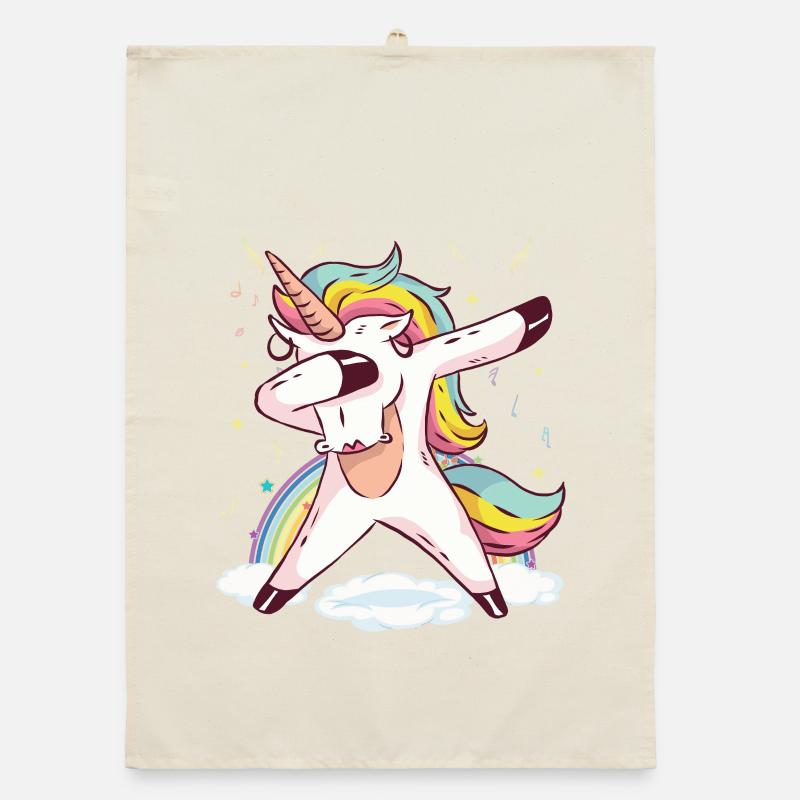 Vibrations de danse arc-en-ciel de licorne Torchon bio