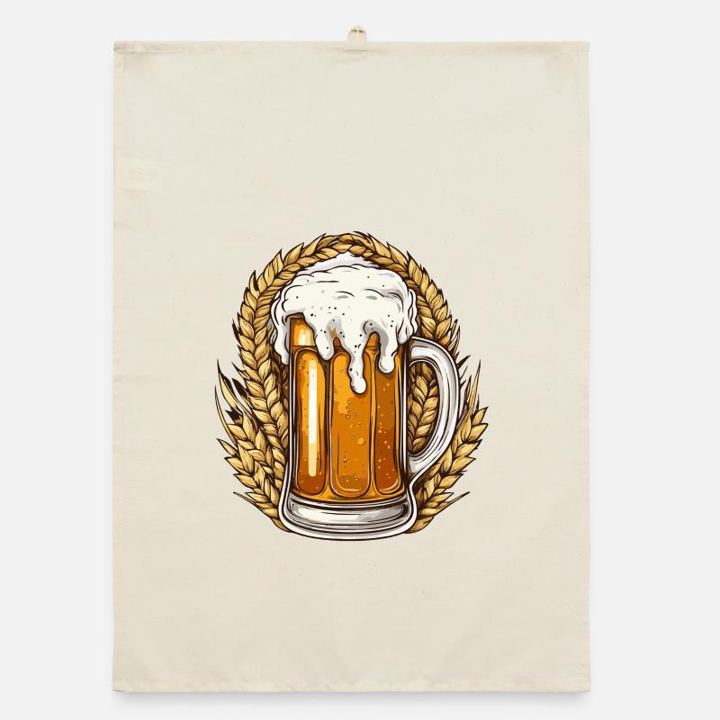 Beer Beer Mug Hops Organic dish towel