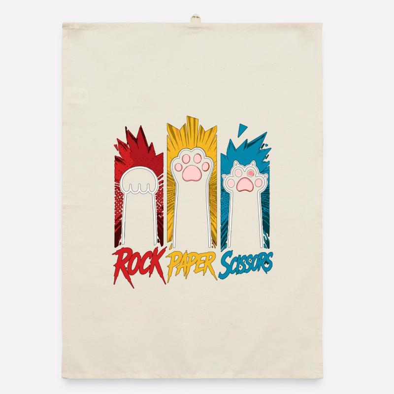 Trio Pierre-Papier-Ciseaux Pattes de Chat Torchon bio