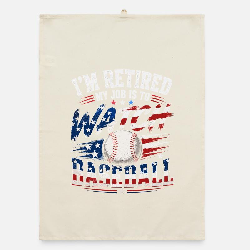 Retirement Baseball Spectators Organic dish towel