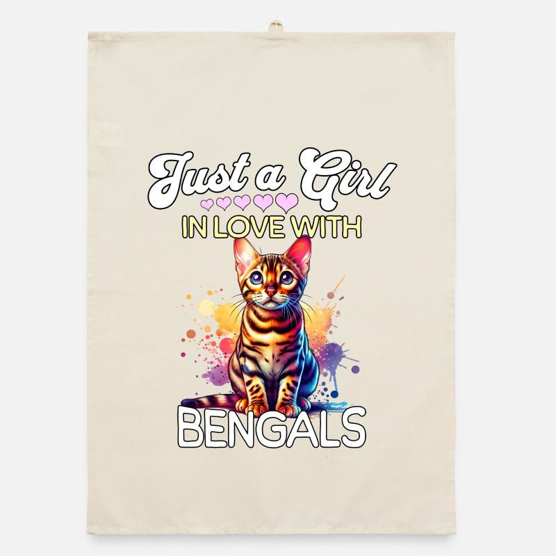 Bengalkatze Mädchen Organic Geschirrtuch