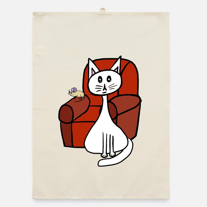 Pets Cat Mouse Cats Mice Organic dish towel