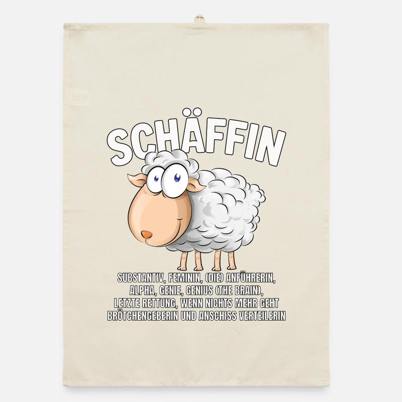 Schäffin - Alpha Schaf als Chefin Organic Geschirrtuch