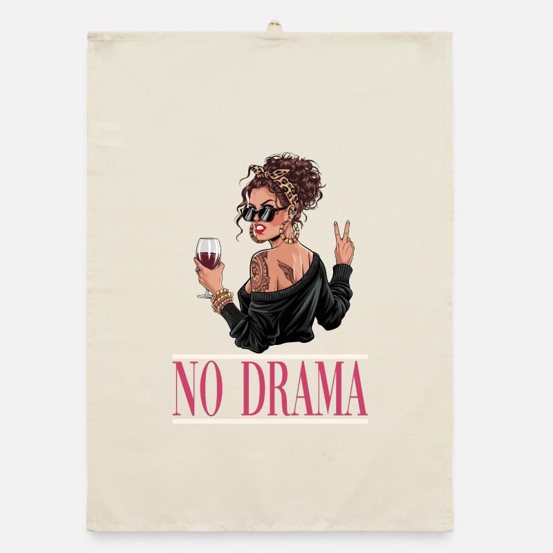 No Drama Diva Style Print Organic dish towel