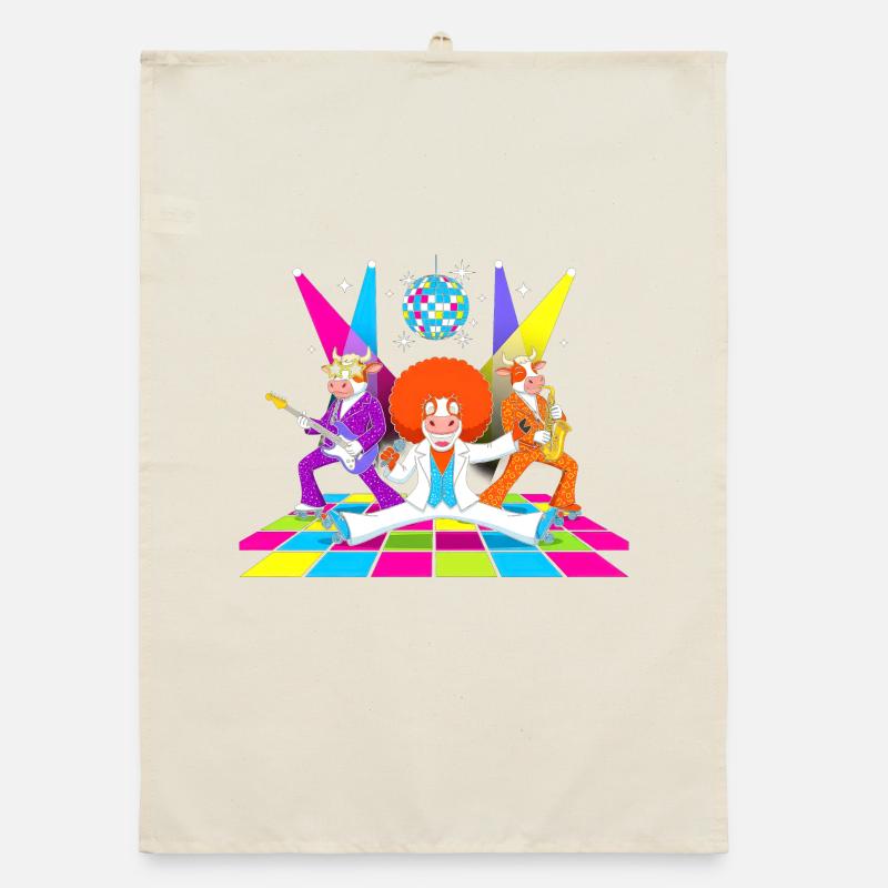 DiscoKuh in a glittering appearance Organic dish towel