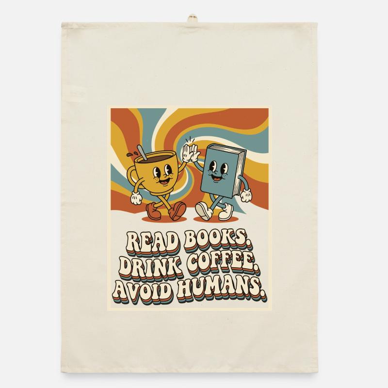 Introvert Bookworm Coffee Books Organic dish towel