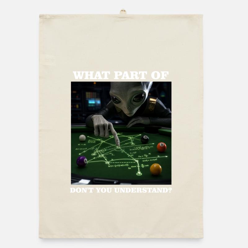 Billiards Physics Alien Nerd Pool Player Organic dish towel