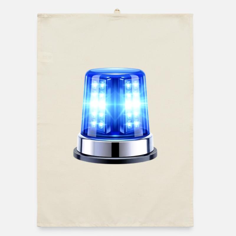 Blue Light Siren Hyper Realistic Organic dish towel