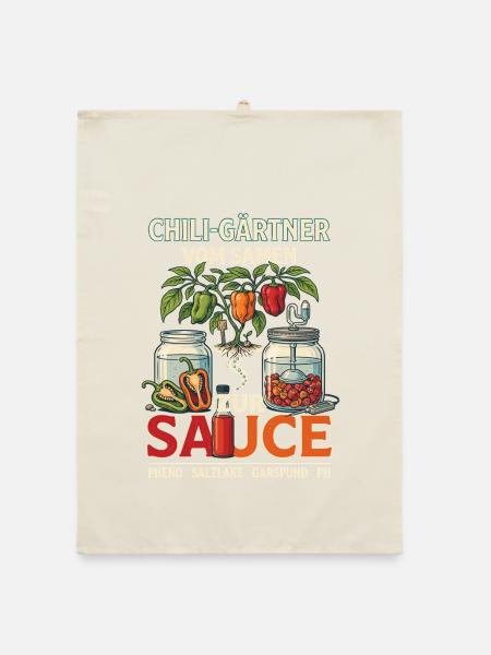 Chili-Gärtner Vom Samen Zur Sauce - Organic Geschirrtuch - Natur - Vorne