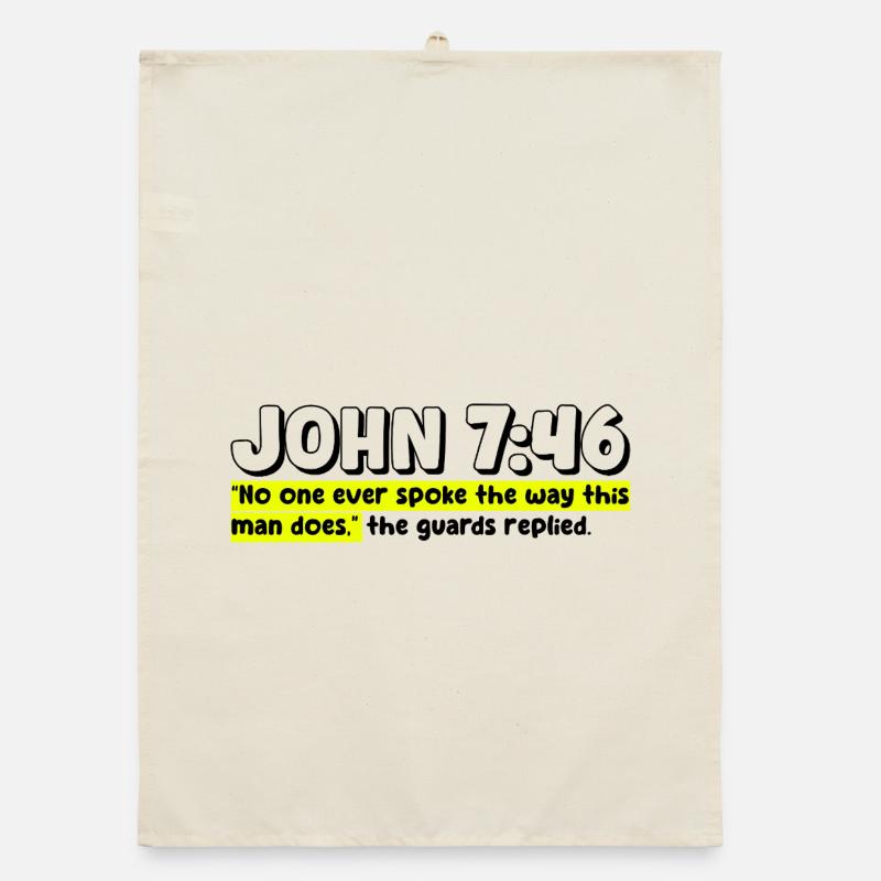 Johannes 7:46 | Bibelzitat - Organic Geschirrtuch - Natur