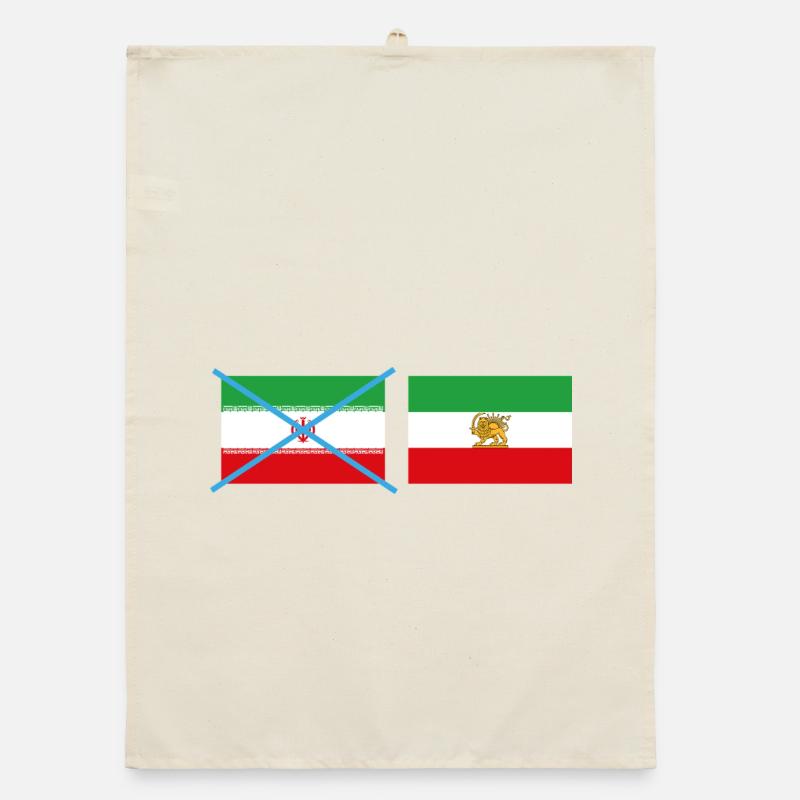 Smashed Iran flags Organic dish towel