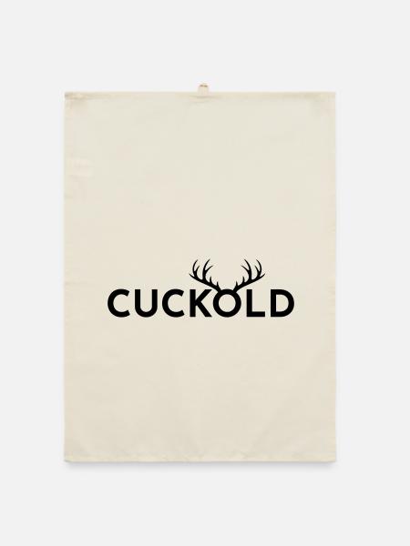Cuck-Hörner - Organic Geschirrtuch - Natur - Vorne