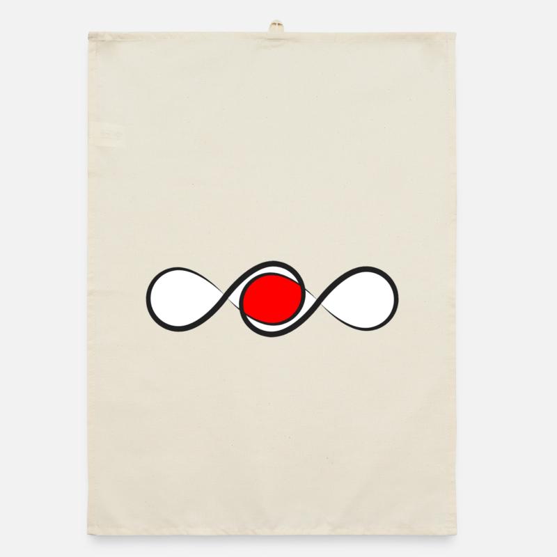 Ligne éternelle avec accent rouge Torchon bio