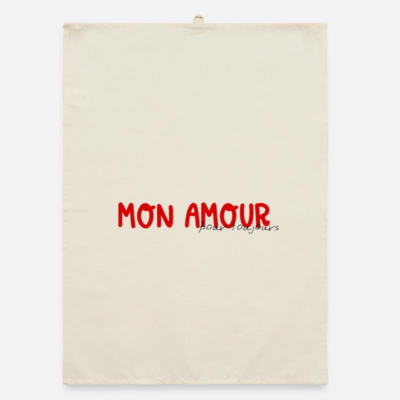 Mon Amour pour Toujours Rouge Script Torchon bio