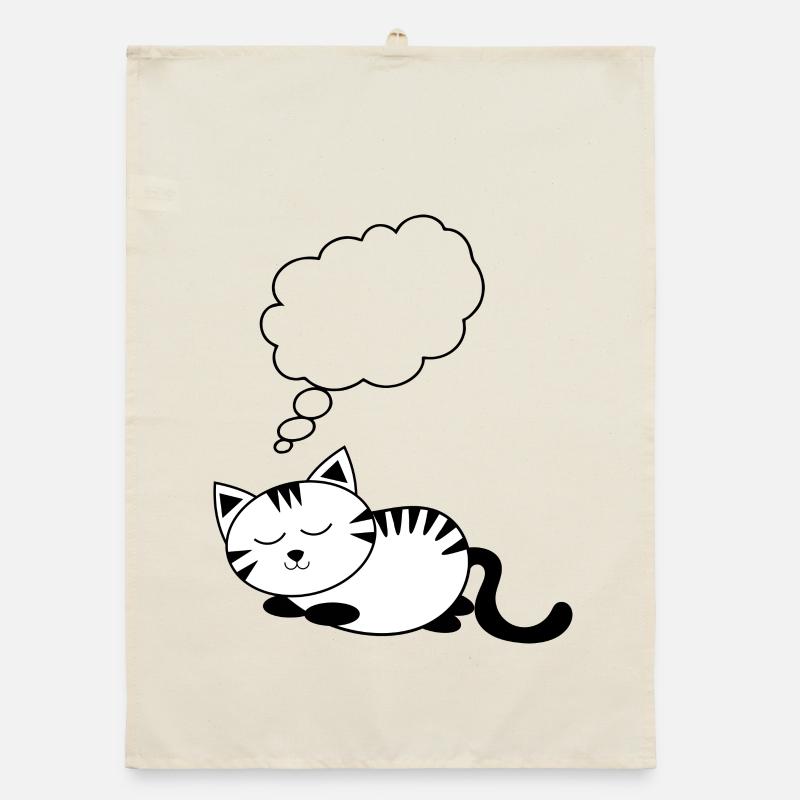 Katze KätzchenTier Comic personalisierbar Geschenk Organic Geschirrtuch