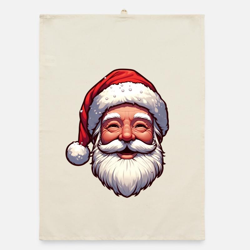Joyeux visage de Père Noël Torchon bio