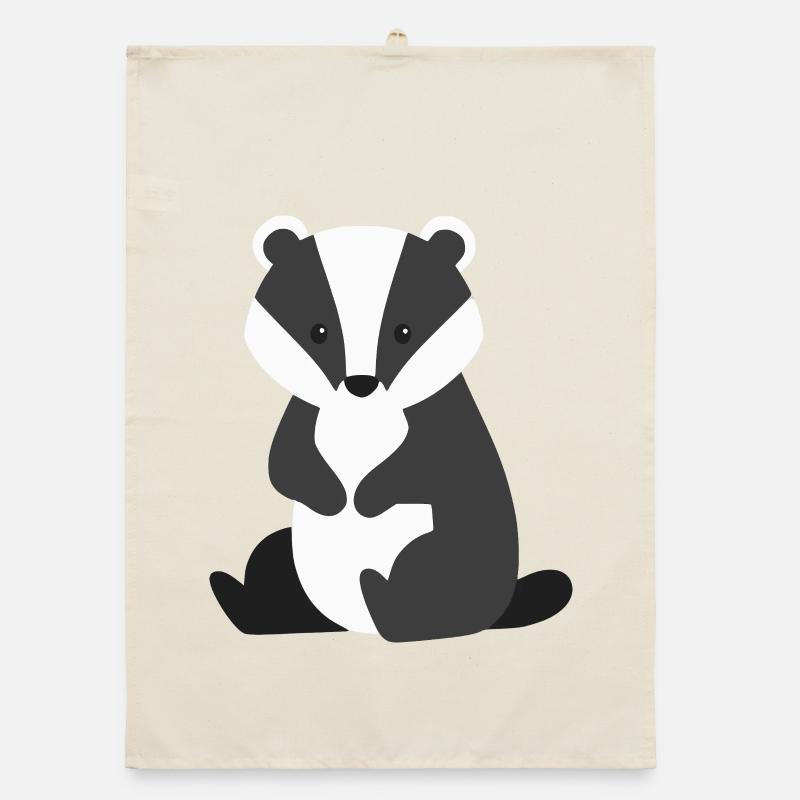 Süßer sitzender dachs minimalistischen Stil Organic Geschirrtuch