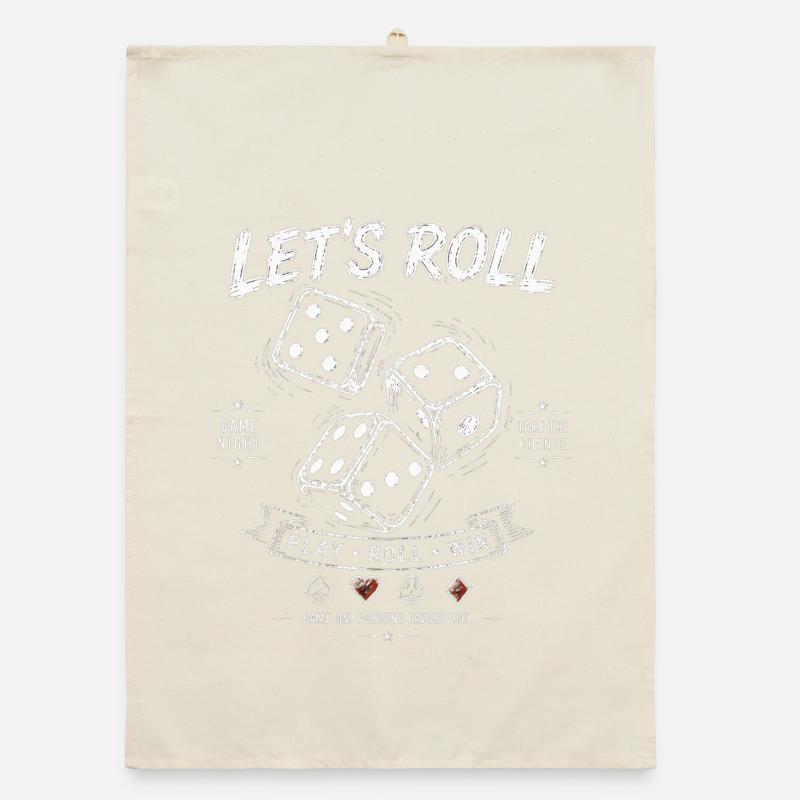 Let's Roll Retro Dice Design Organic dish towel