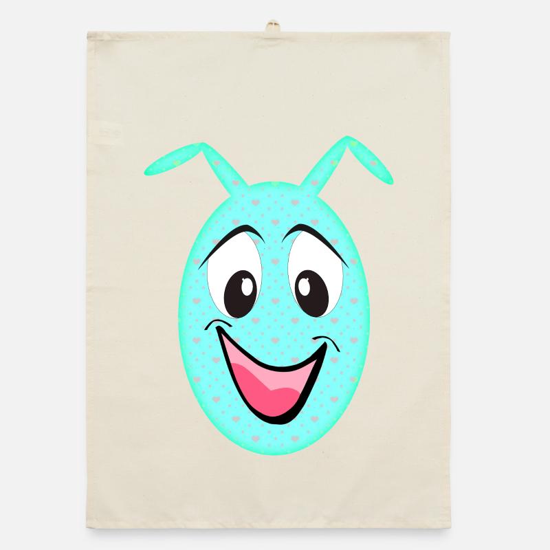 Kawaii Herzchen-Eierfreund Organic Geschirrtuch