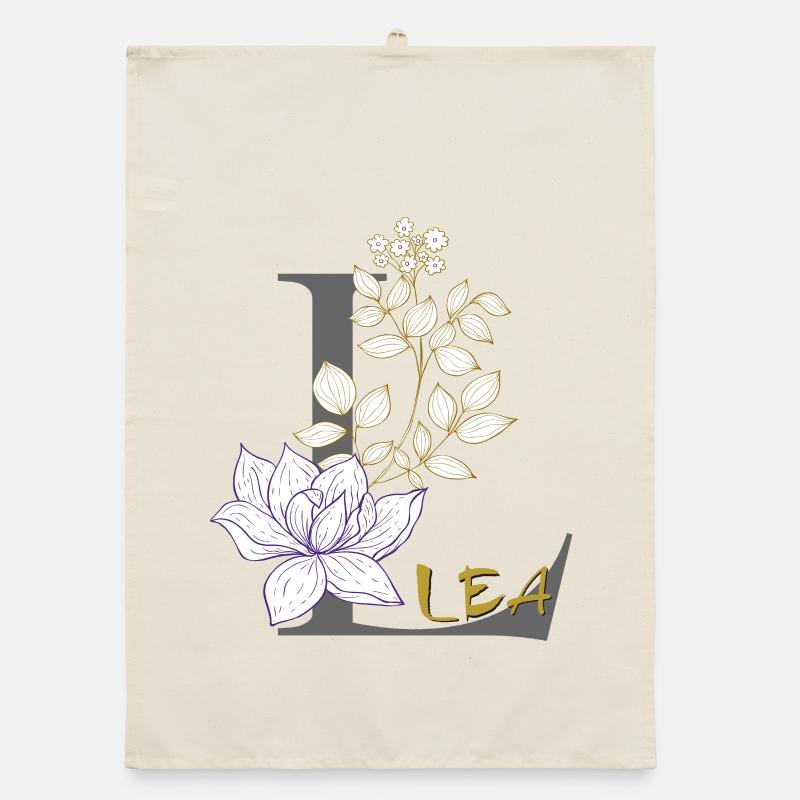Letter L Initial Lea Organic dish towel