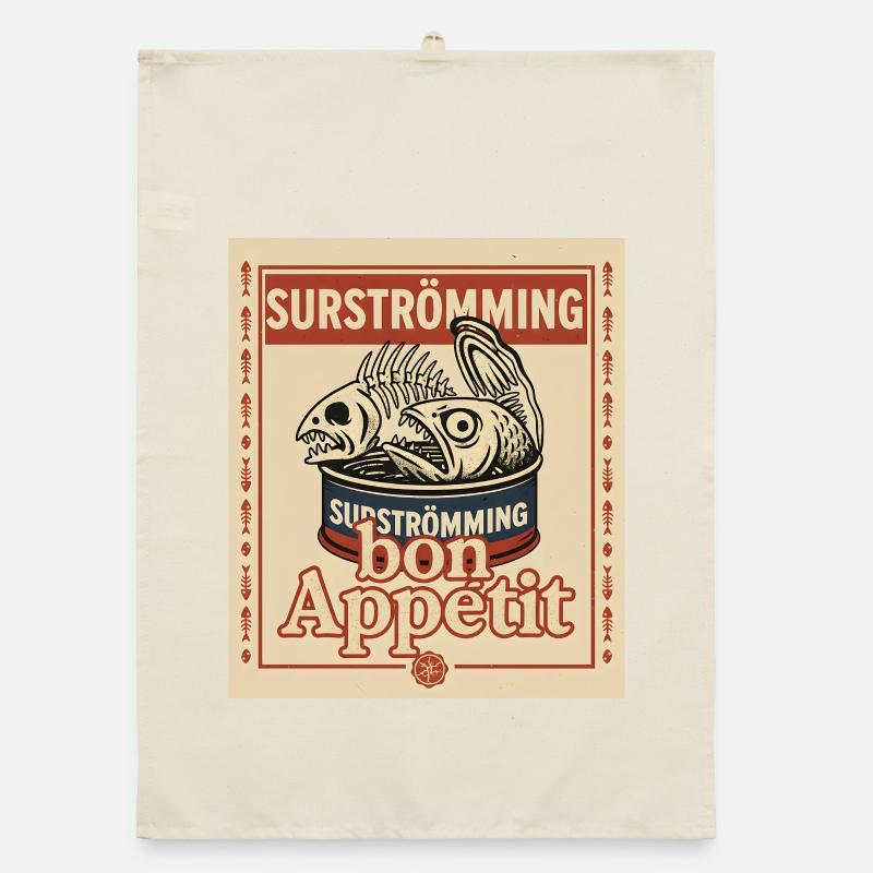 Surströmming Mutprobe Challenge Organic Geschirrtuch