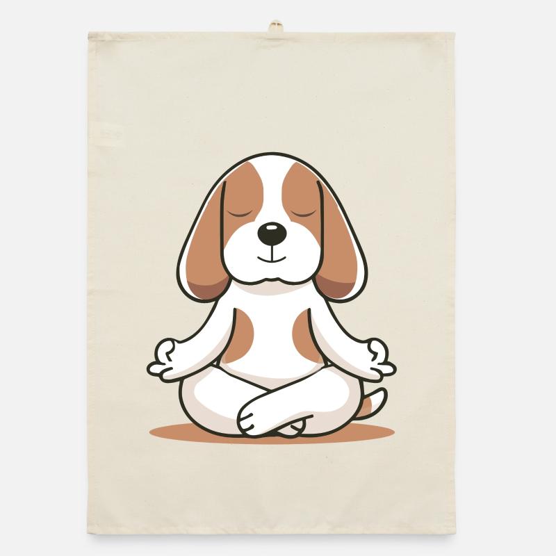Meditating Beagle – Calm & Mindfulness Organic dish towel