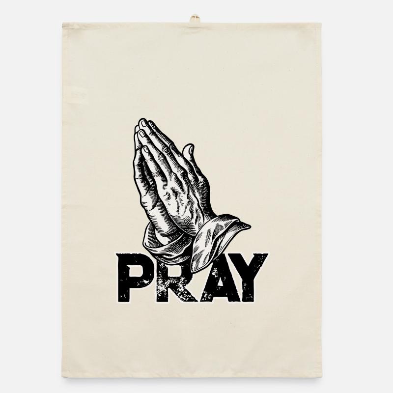 Praying Hands Pray Organic dish towel