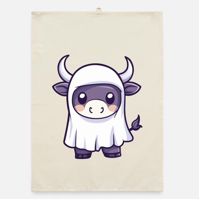 Bull Halloween fantôme Torchon bio