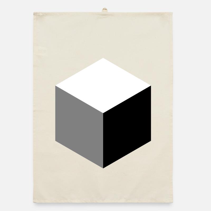 Geometric Cube Silhouette Organic dish towel