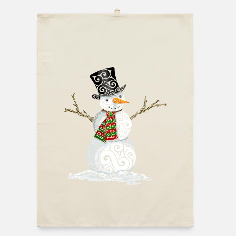 Glücklicher wirbelnder Schneemann Organic Geschirrtuch