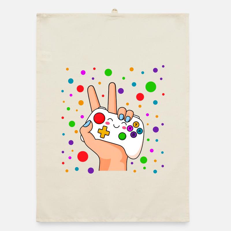 Peace Sign Controller Pop Organic dish towel