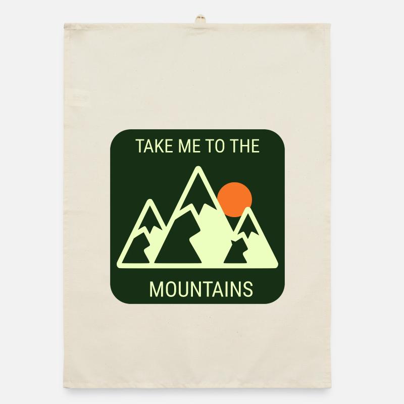 Take Me To The Mountains - Plain Version - Organic Geschirrtuch - Natur