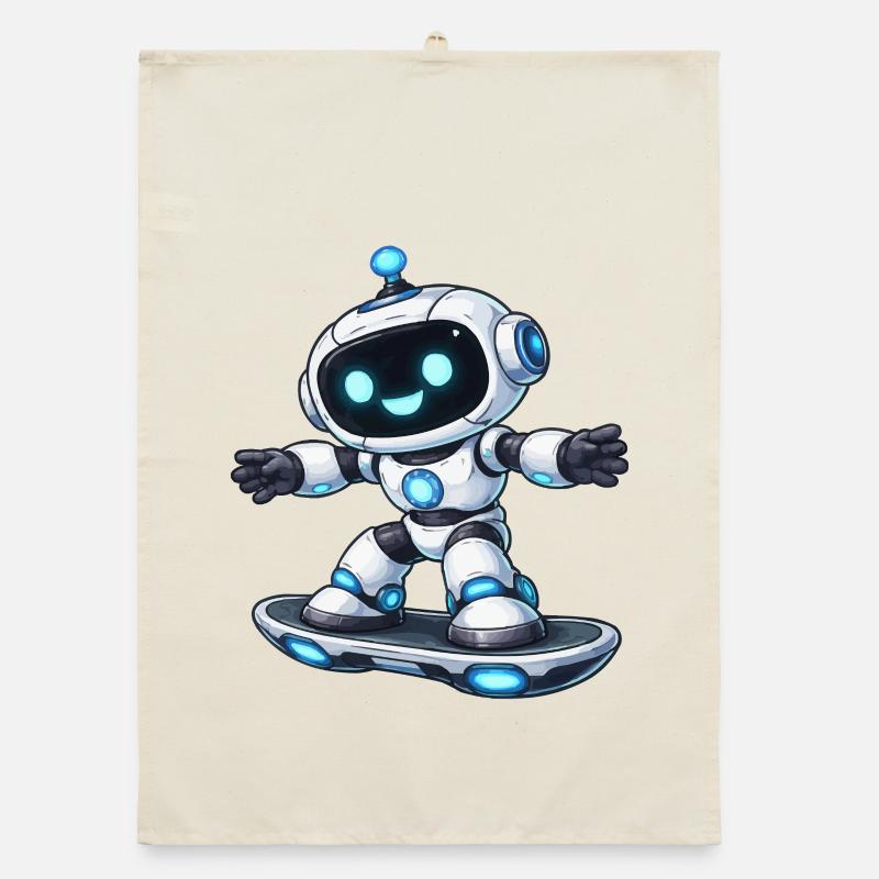 Robot Hoverboard  Organic Geschirrtuch