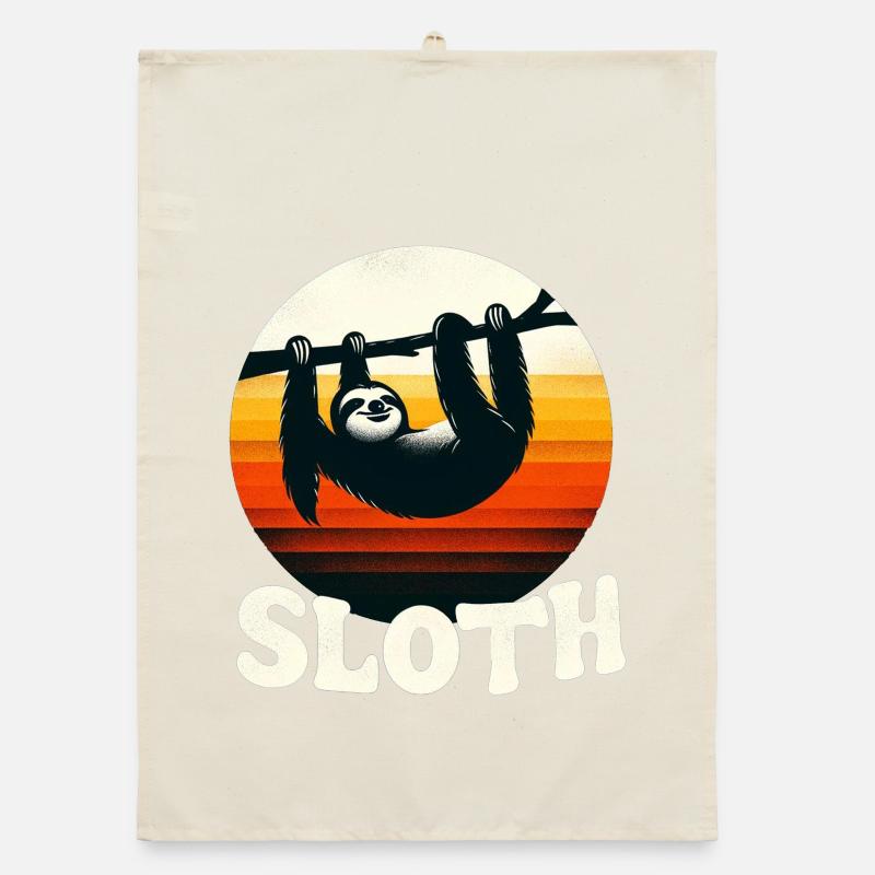 Sunset Sloth Organic dish towel