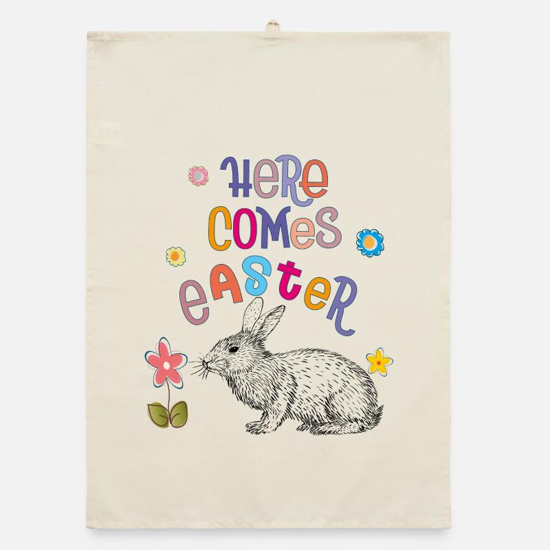Happy Easter Easter Bunny Organic dish towel