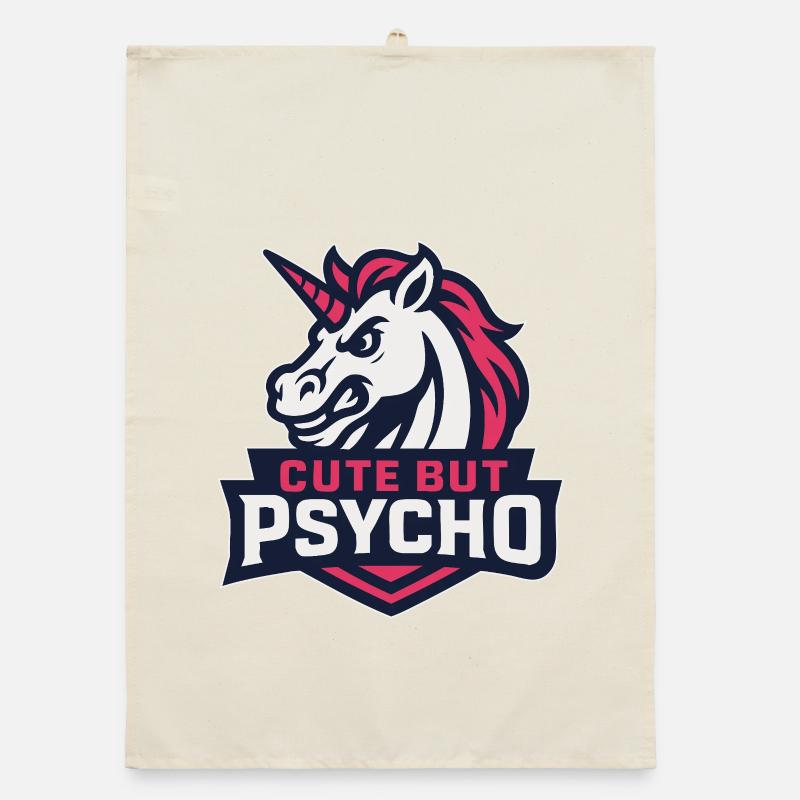 Freches Einhorn mit Spruch Organic Geschirrtuch
