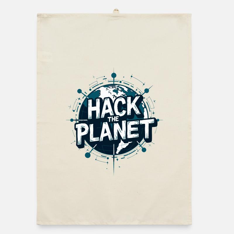 Globus Hack Motiv – Planetärer Techstil Organic Geschirrtuch