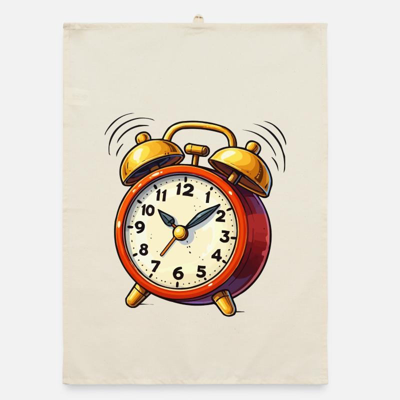 Wecker Comic Uhr Organic Geschirrtuch