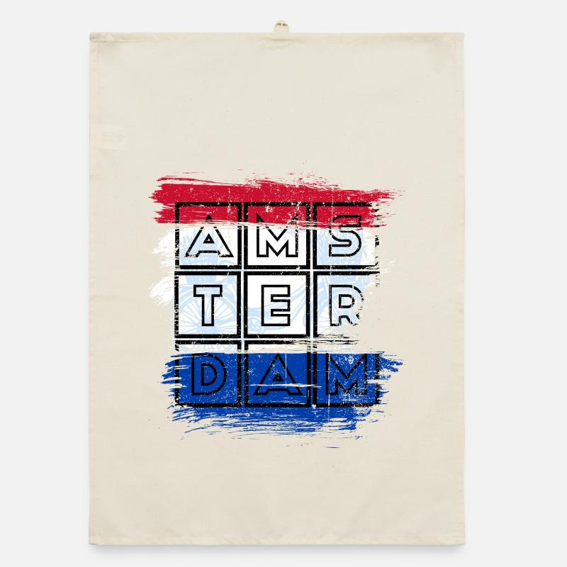 Amsterdam Grid Flag Organic dish towel