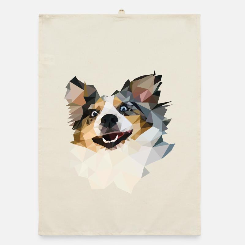 Australian Shepherd, Blue Merle, Polygon Style Organic Geschirrtuch