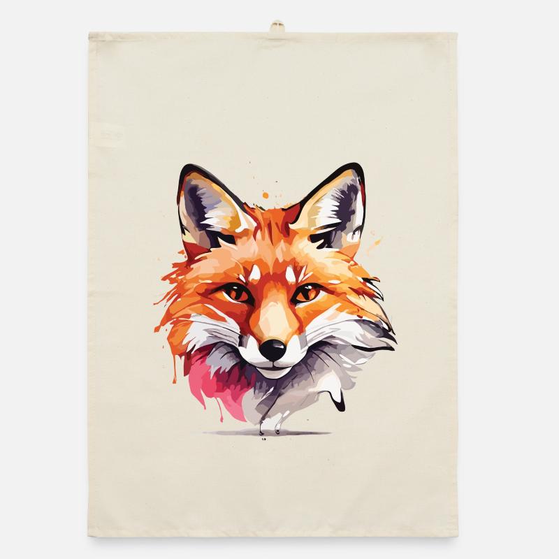 Cute Fox Organic dish towel