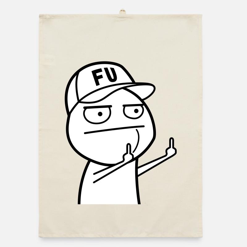 FU Meme with baseball cap (colors can be changed) Organic dish towel
