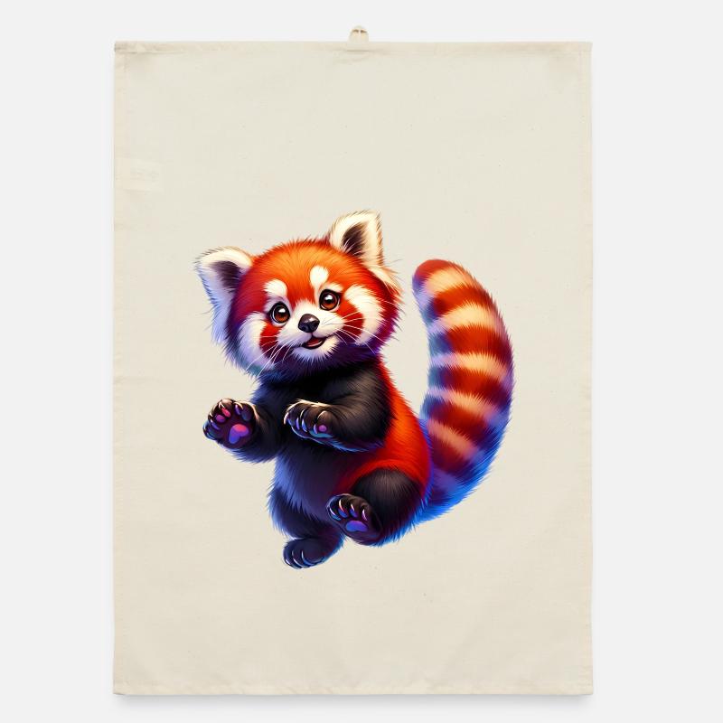 Red panda Organic dish towel