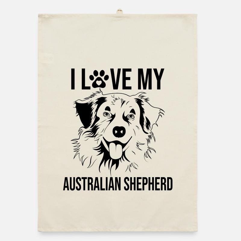 J’adore mon berger australien - Torchon bio - nature
