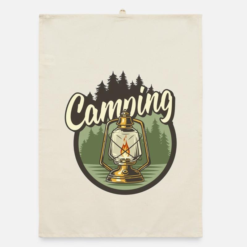 Lanterne de camping dans la forêt Torchon bio