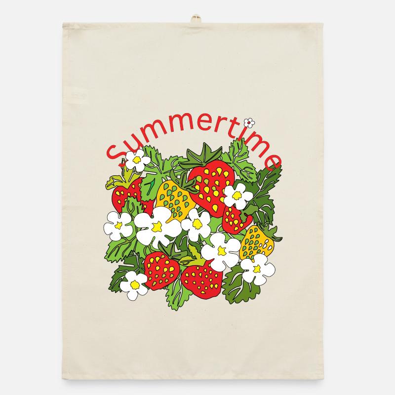 Summer Fruit Pattern Trio Organic dish towel