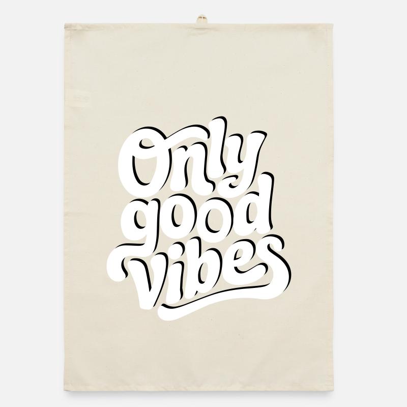 Conception de lettrage à la main Positive Vibes Torchon bio