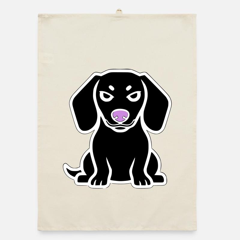 Dessin animé chiot teckel Torchon bio