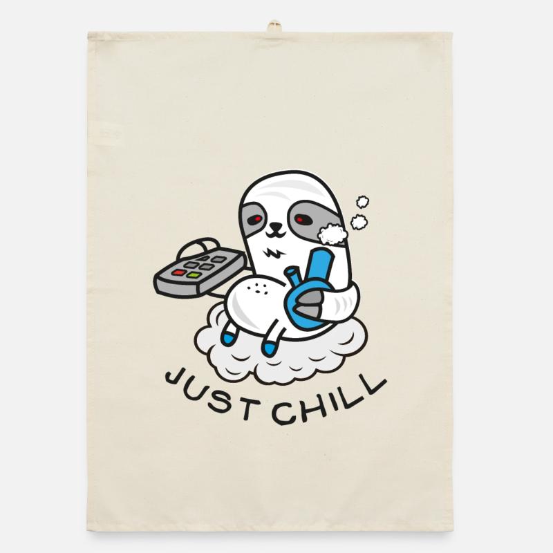 Sloth Sloth Sloth - Comic Drawing - Bong Organic dish towel